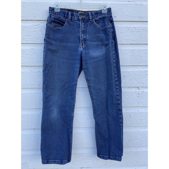Caslon Jeans Crop Ankle Women's Size 8 Medium Wash Stretch Straight Leg - Picture 1 of 4
